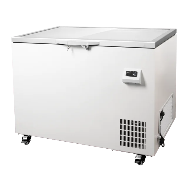 2024 new glass door  DW-55W270G Horizontal Ultra-low  seafood chest Freezers supermarket chest deep freezer for storage fish
