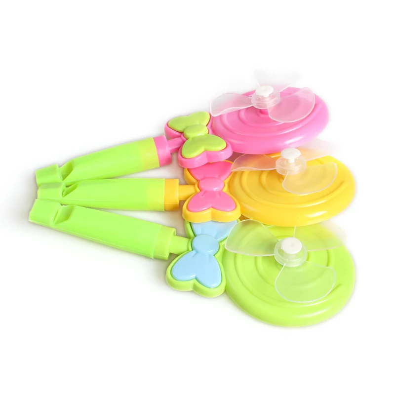 Macarons Candy Colors Lollipop Shape Plastic Windmill Toys Fan Whistle For Kids
