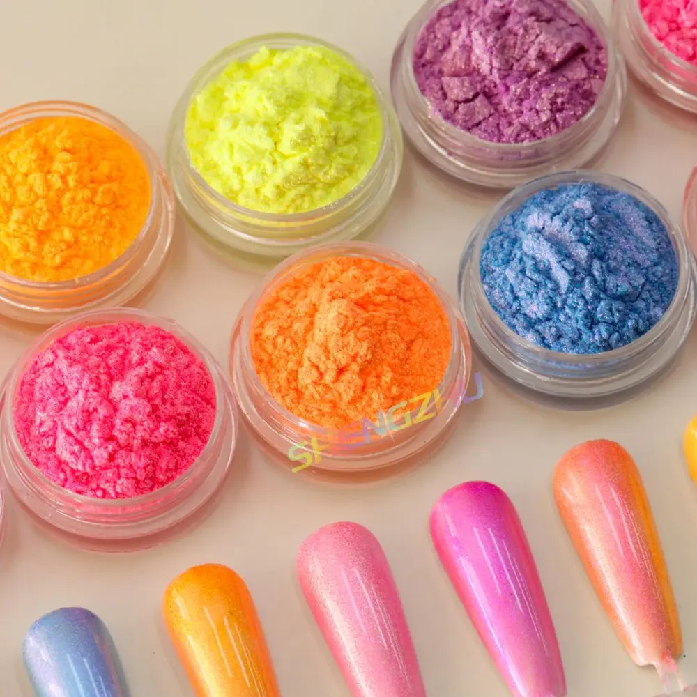 Хром неоновый Пигментный Порошок для ногтей