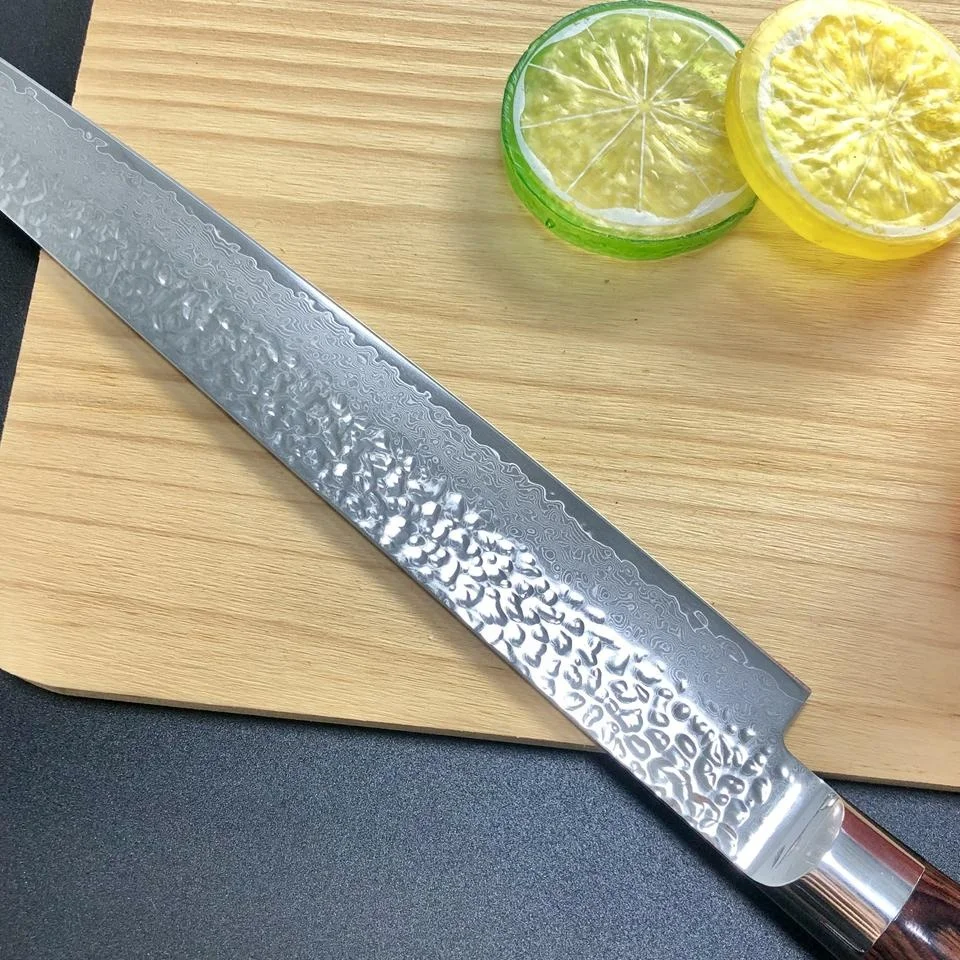 Bluefin Tuna Sashimi Knife Damascus Slicing Knife With Pakka Handle
