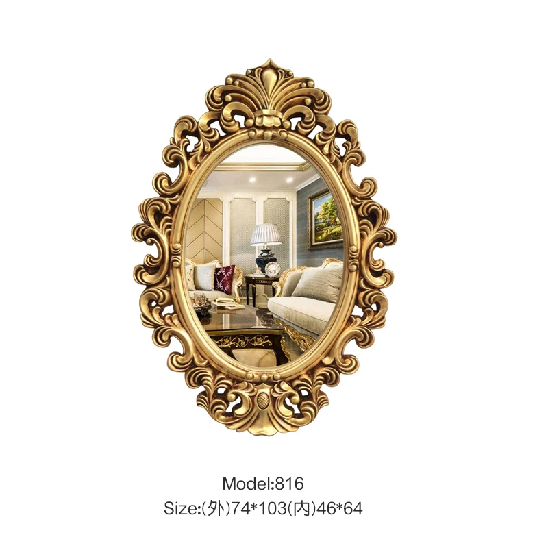 Gold Retro Classic Style Wall Mirror Home Decor French Antique Gold Baroque Vintage Mirror