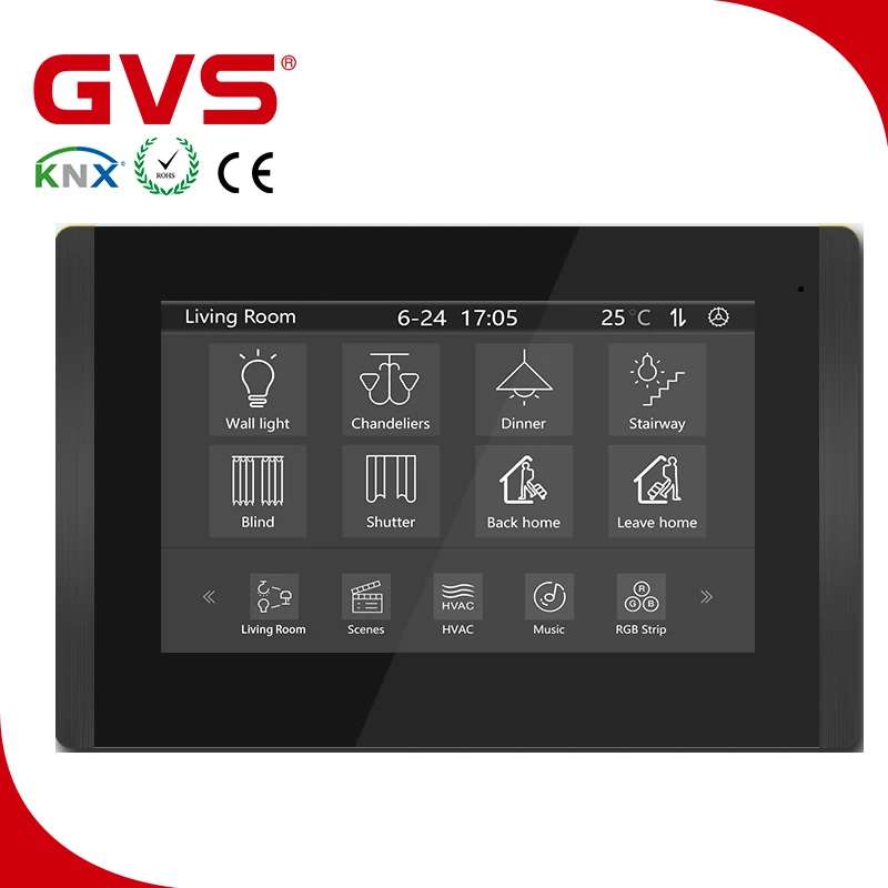 Professional KNX Manufacturer KNX/EIB GVS K-bus Touch Panel Home Building Automation Slim Type KNX Touch Screen 3.5' 5' 10.1'