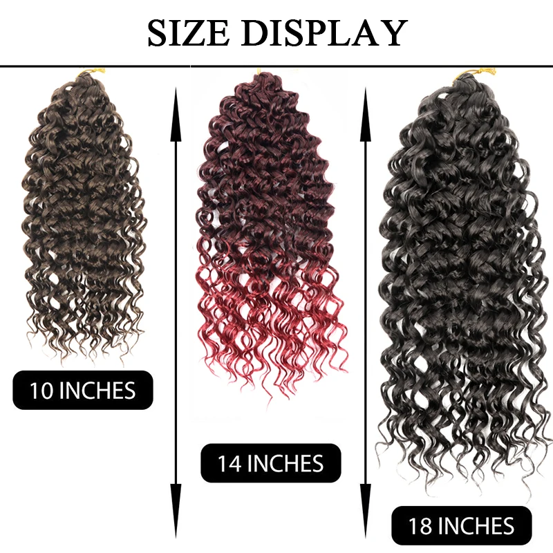 Gogo Curl 10inch 14inch 18inch wholesale curly crochet braid hair  ombre wavy curls go go  water wave with curly ends