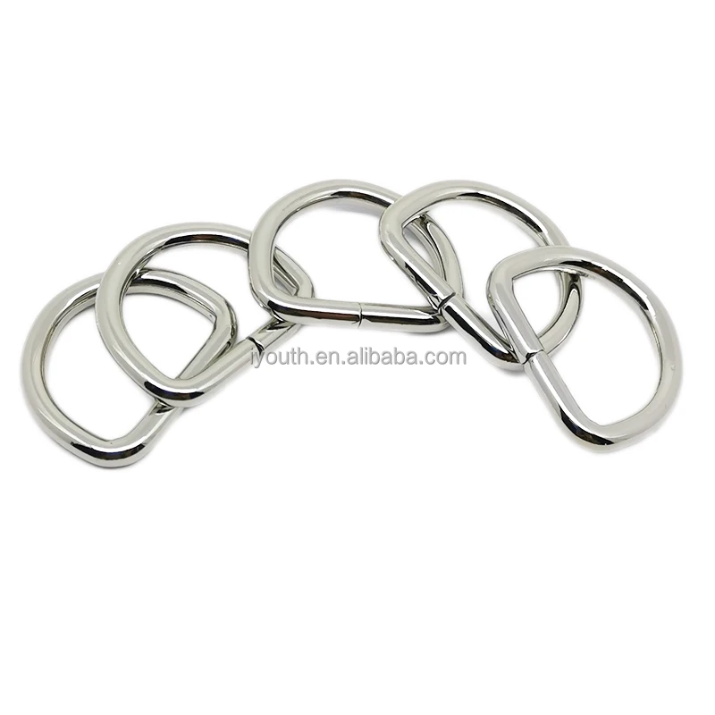 Various Size Iron Nickle Plated Metal Hook D Ring for Bag Parts Accessories