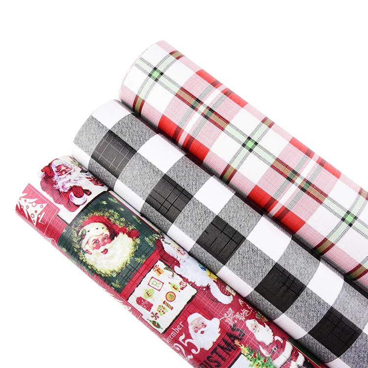 
Vintage Plaid Craft Paper Wrapping Paper Gift Present Tree Santa Wrap Decorative Xmas Party Roll Wrapping Paper Papel De Parede 