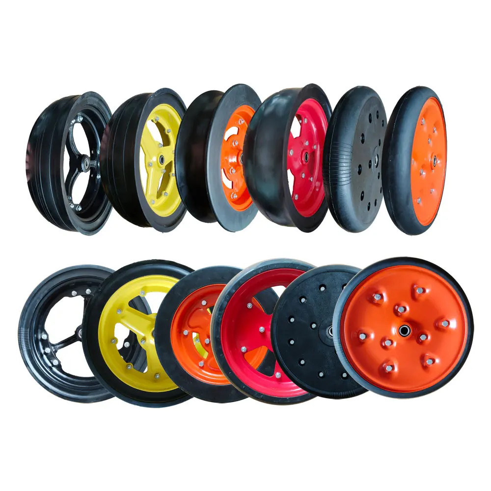 13-Inch Solid Rubber Wheel for Trolley Used Steel Roller Bearing for Manufacturing Plants Home and Farm Use