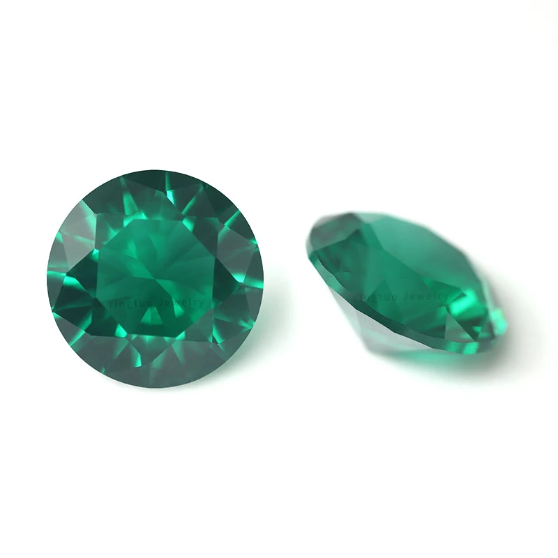 Wuzhou Yingtuo Good Quality Round Cut 1.0mm Green Nano Color Stones In Large Stocks Synthetic Gemstones