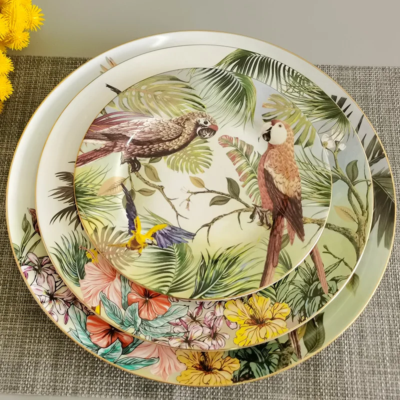 Wholesale Porcelain Dinner Sets Ceramic Plate Elegant Serving Dishes Luxury Ceramic Plate For Wedding Restaurant