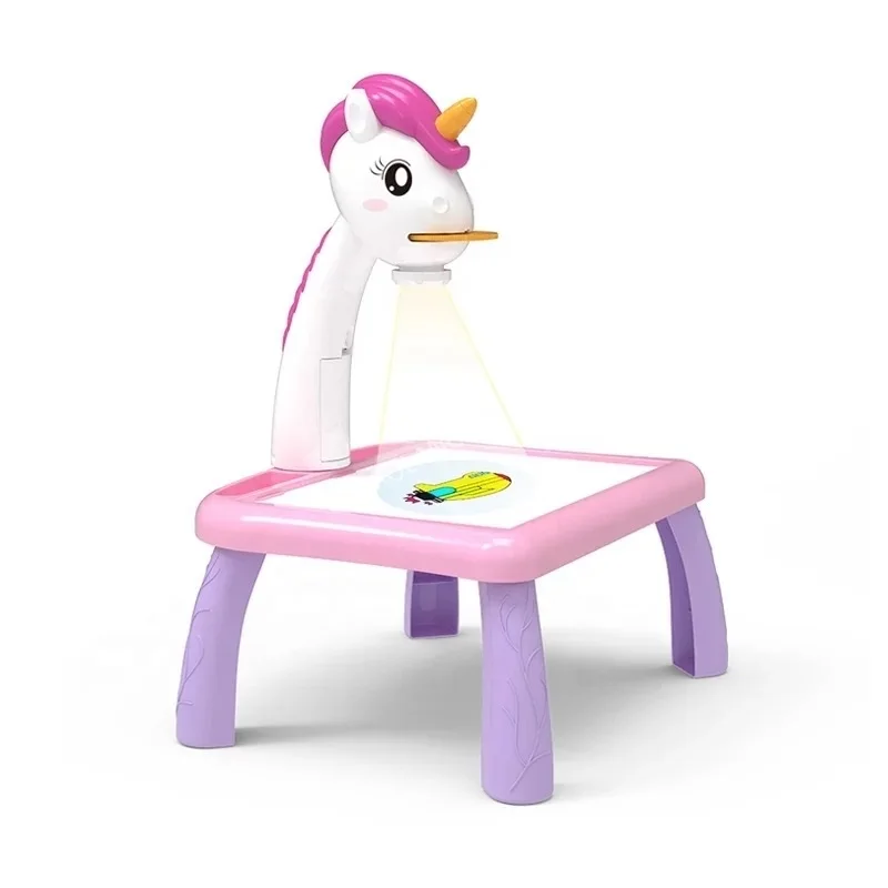 High Quality Unicorn Projection Children Drawing Board Cute Multifunctional Drawing Board Toys Projector For Drawing