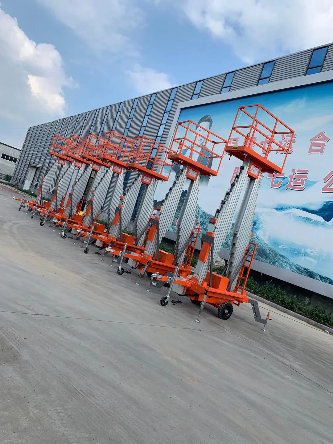 6m 8m 10m 12m man lift push around vertical mast lift single mast aerial work platform lift table