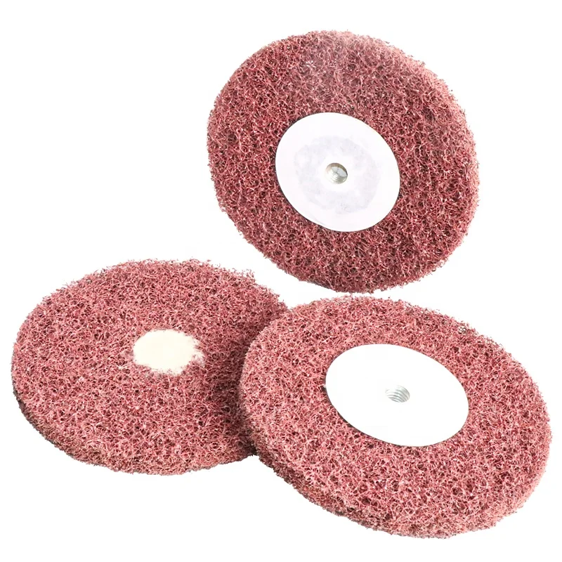 Abrasive Maroon Color Non Woven Nylon Fiber Polishing Wheel SHARPNESS Abrasive  Nylon Fabric Polishing Wheel