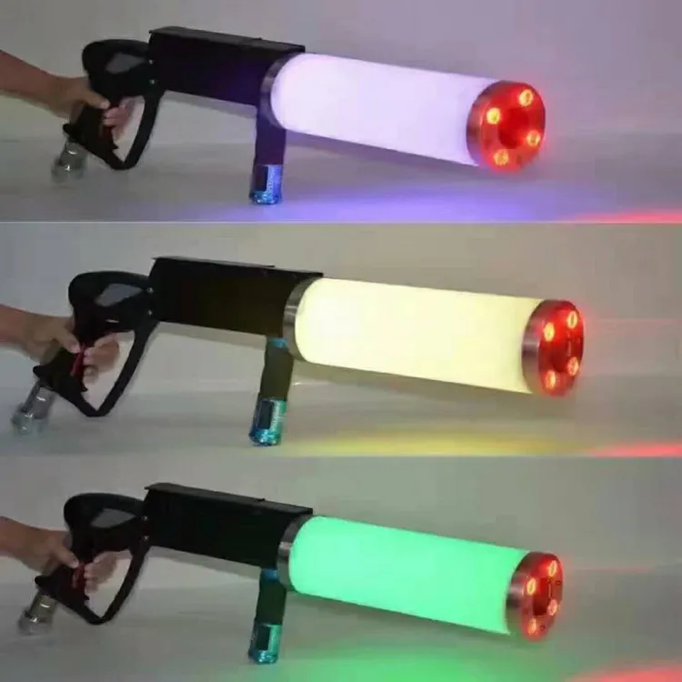Best selling stage special effect equipment handhold LED co2 jet machine dj carbon dioxide gas gun blaster for ktv disco bar