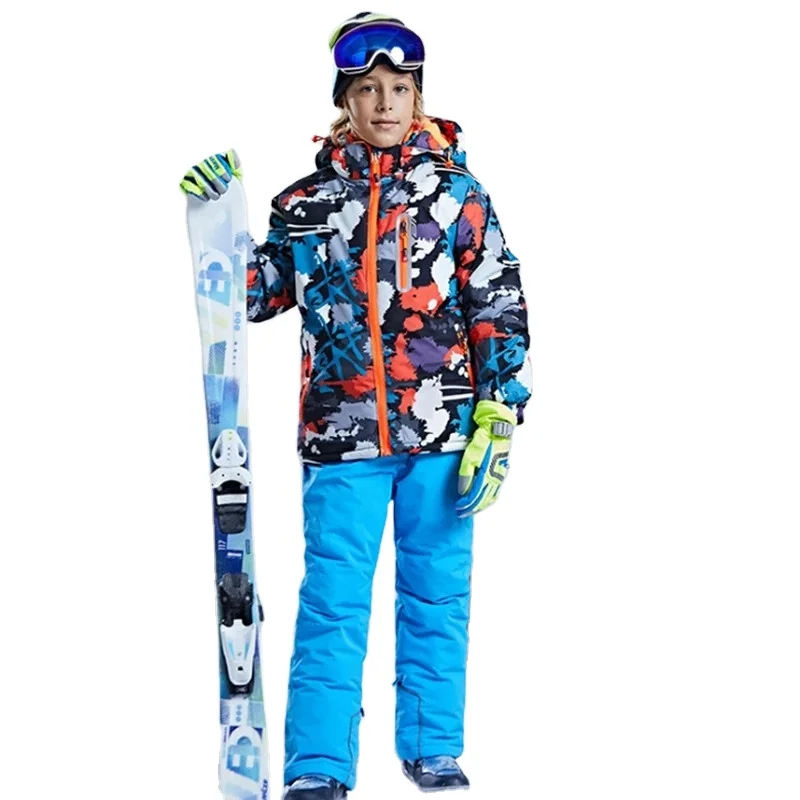 Ski Jacket Kids Winter Ski Suit Windproof Thermal Snowboard Pants Sets Outdoor Sports Skiing Children Warm Jacket Set
