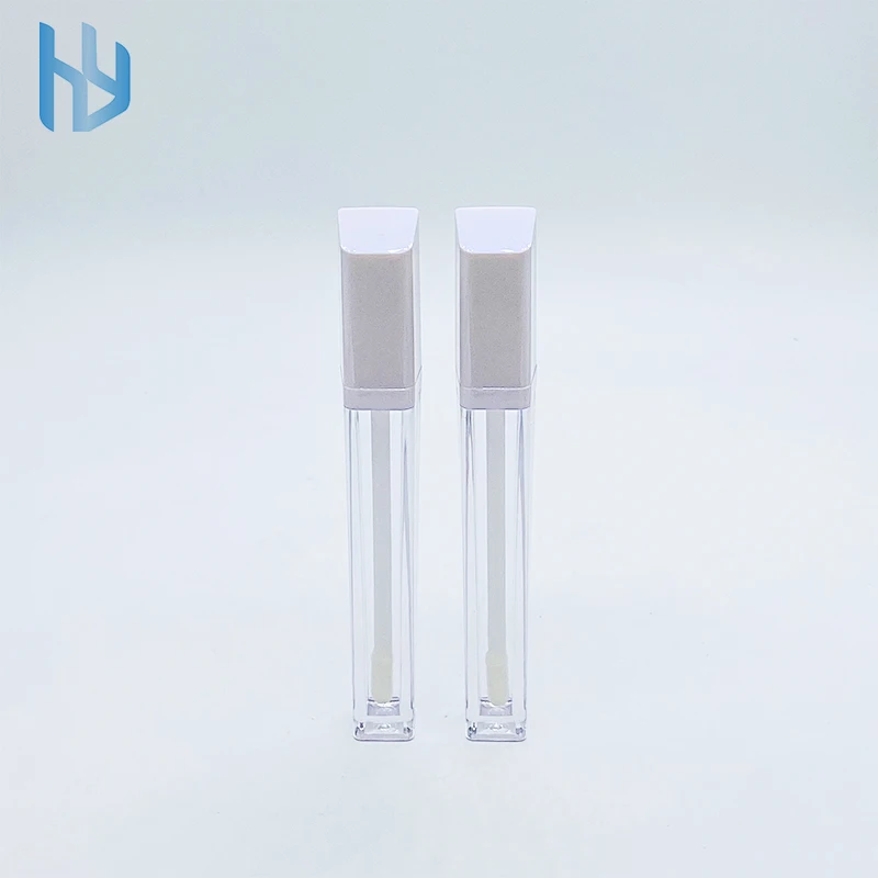 Unique design square lip gloss tube bevel empty lip gloss tubes cosmetic packaging