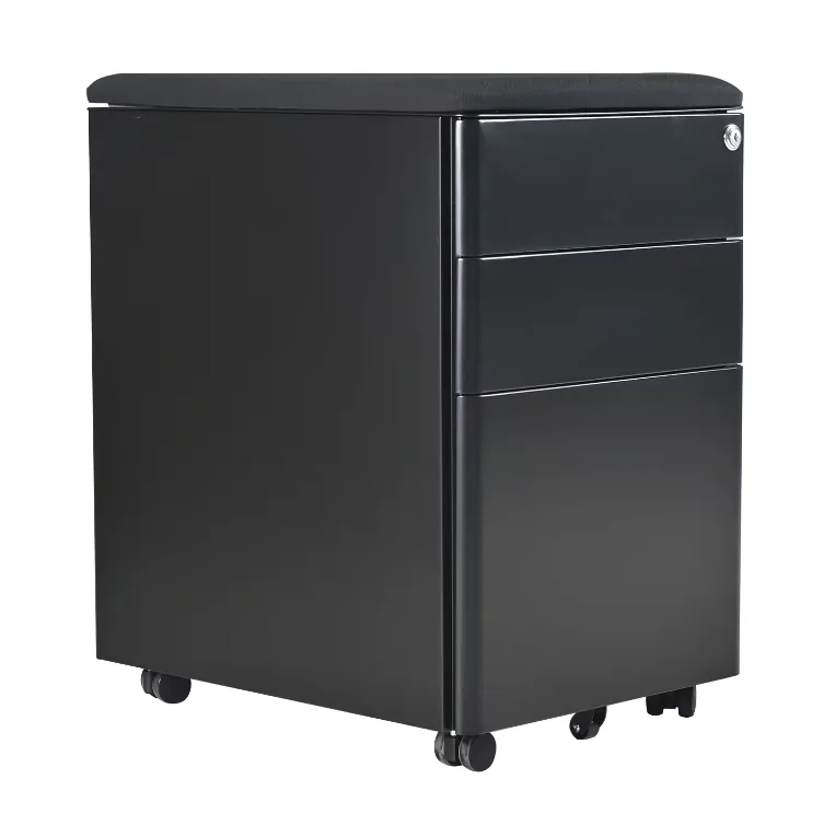 2mm top board steel 3 drawer mobile pedestal with pencil tray office metal A4 file storage cabinet lockable steel filing cabinet