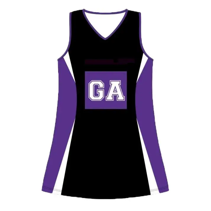 sublimation Coolmax Netball Dress with Bib custom own design netball uniform
