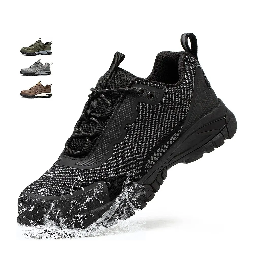 Waterproof Steel Toe Shoes for Men Comfy Lightweight Non-Slip Work Safety Shoes