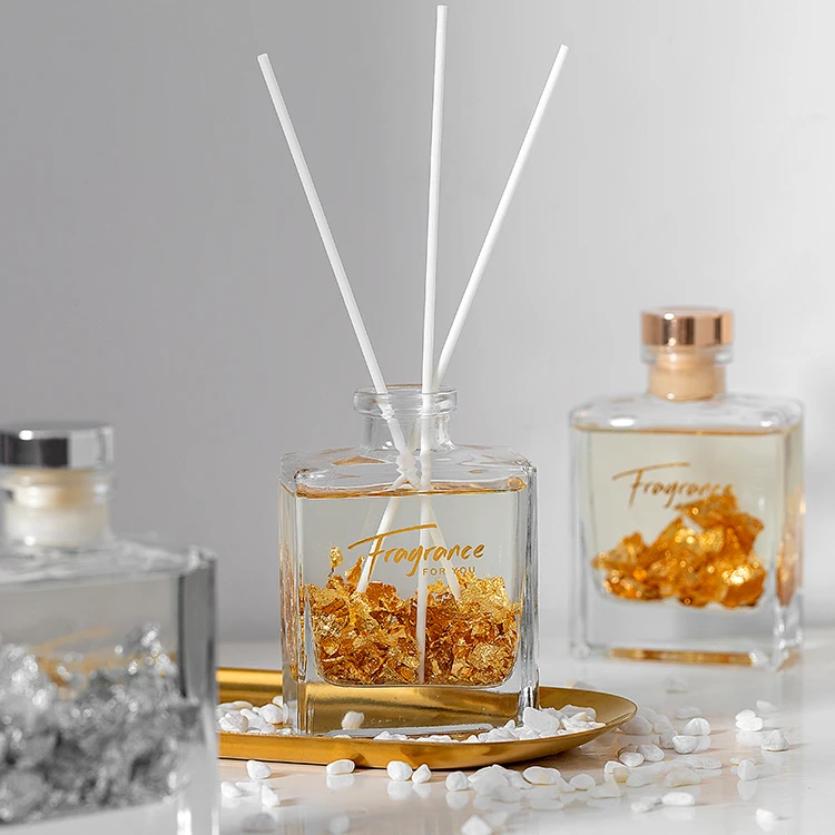 Luxury custom reed diffuser with stick wood flower base liquid air aroma  home fragrance 150ml Reed Diffuser with lid