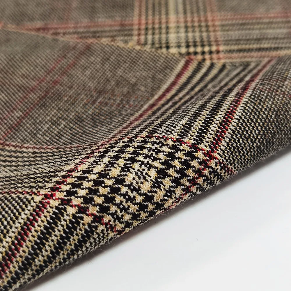 China Manufacture Colorful Plaid Yarn-dye Tweed Woven Fabric for Coat Jacket Suit Trousers