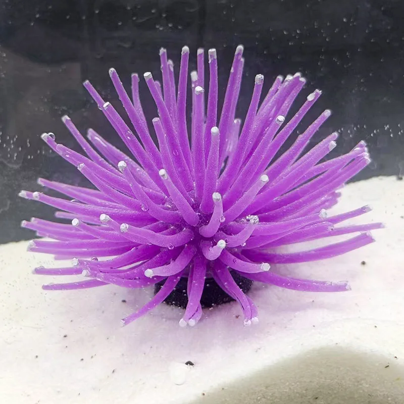 Aquarium Decoration Fish Tank Silicone Sea Anemone Artificial Coral Ornament Accessories