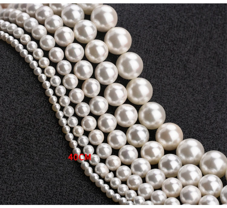 6MM-16MM High Quality Rainbow White Shell Pearl Beads Pearls Jewelry Necklace Bracelet Loose Pearl Beads for Jewelry Making