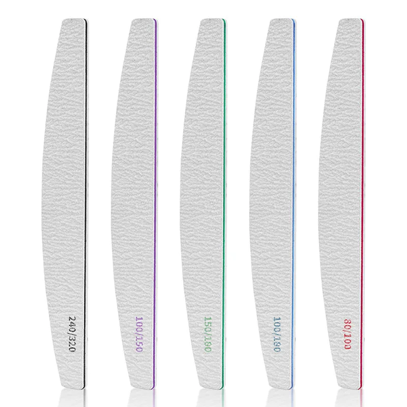 Xugao Factory  Customized Emery Board  Double-Sided Moon Shape Nail Files 80/100/180  Manicure Pedicure Art Tools