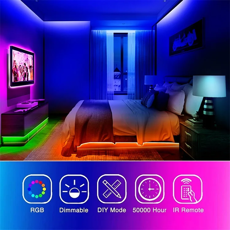 Google Smart APP Wifi 12v Remote Controlled IP65 Flexible Waterproof SMD 5050 RGB Decoration 5m 10m 15m 20m LED Strip Light