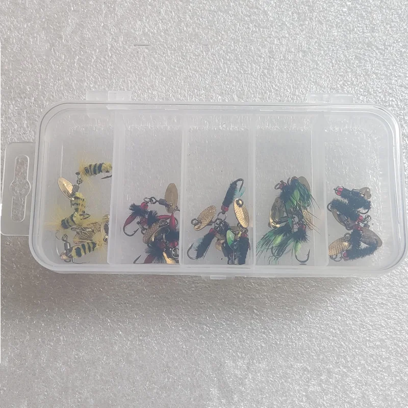 20pcs/box fishing spoon metal spinner baits fly tying Artificial Bass Bait Fishing Lure