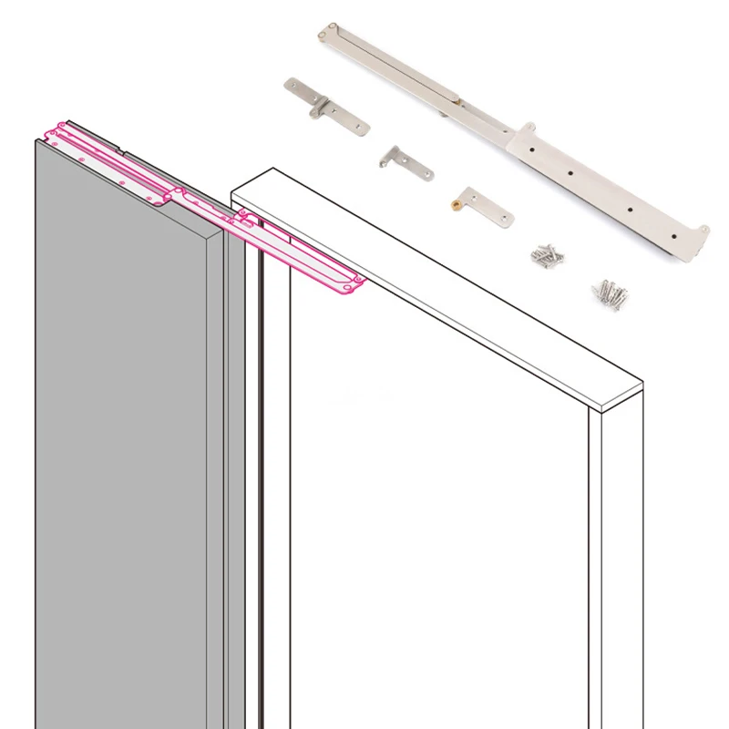 Stainless Steel Wood Kit Swing Double Bi-fold System Compack Set Folding Door Hardware Swing Fittings 180 Degree Bifold