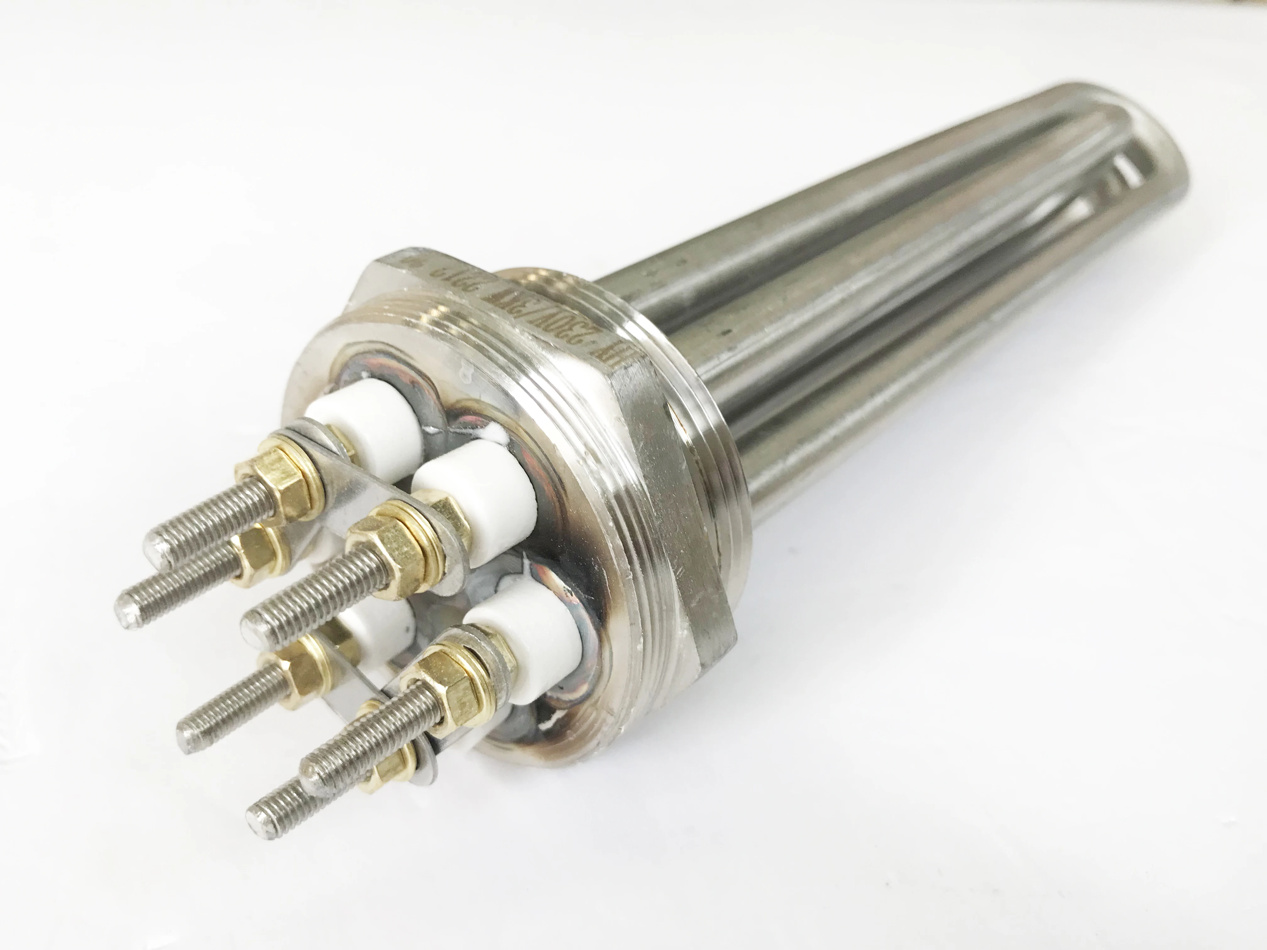 Thermostat for electric heater sheathed tubular heating elements with flange immersion heater