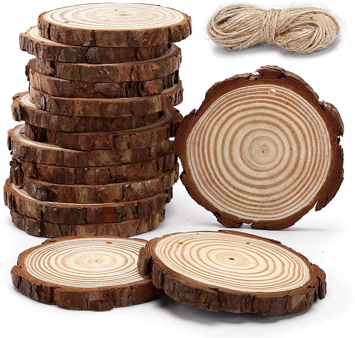 Круглые необработанные кусочки натурального дерева для центральных частей с отверстиями, корой для готовой древесины ..