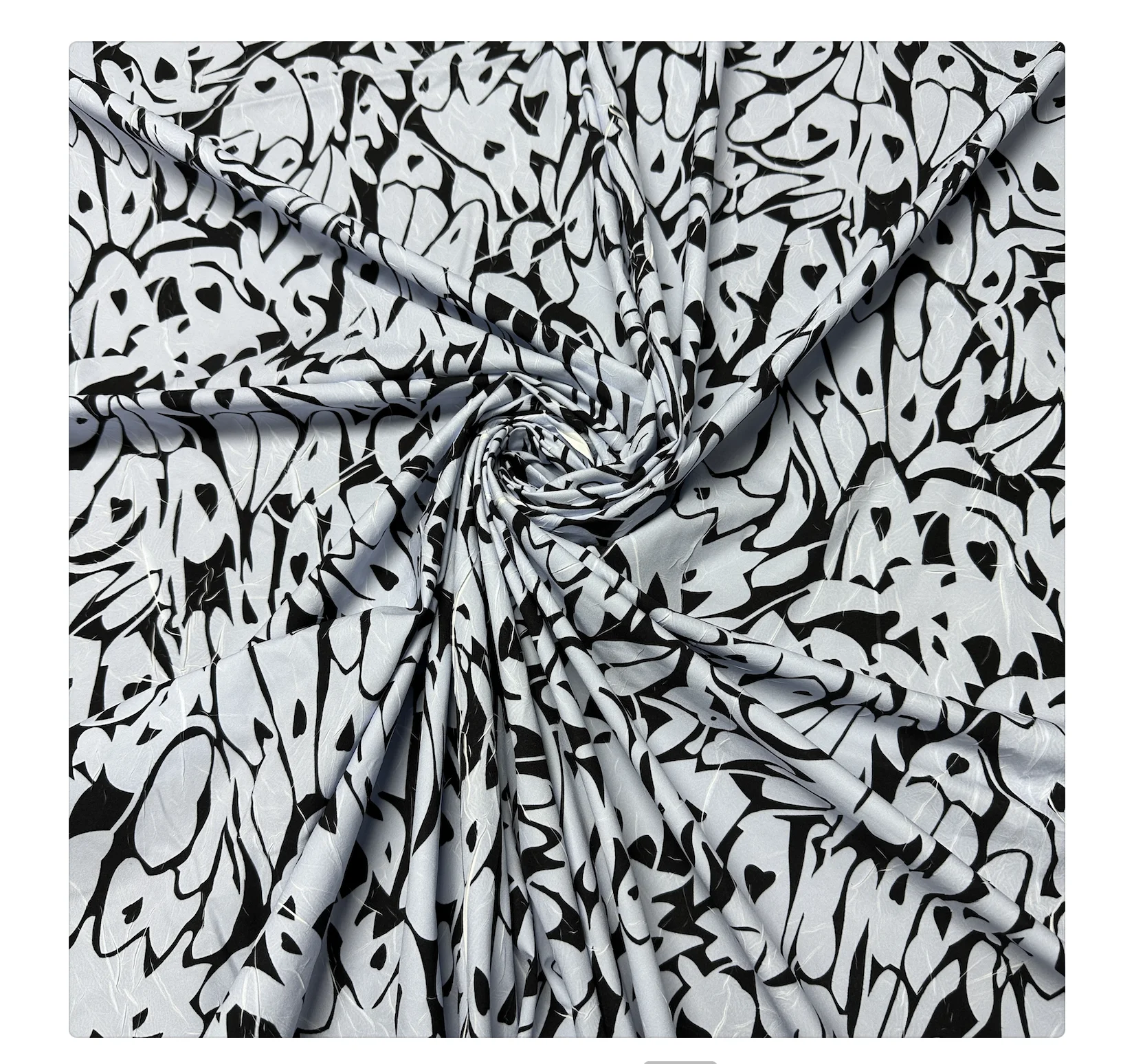 Exquisite Designer  3D Crinkle Print 50D T800 Fabric for women dress skirt 100% polyester woven PES