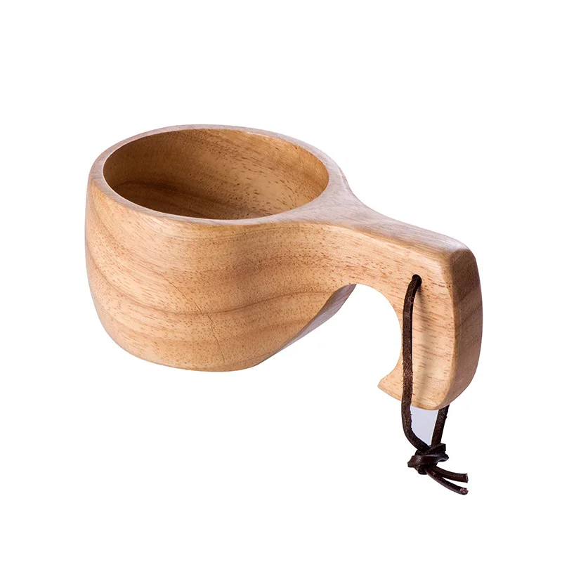 Nordic Style Kuksa Cup Handmade Outdoor Camping Hiking Arabic Coffee Tea Mug Elephant Wood Cup