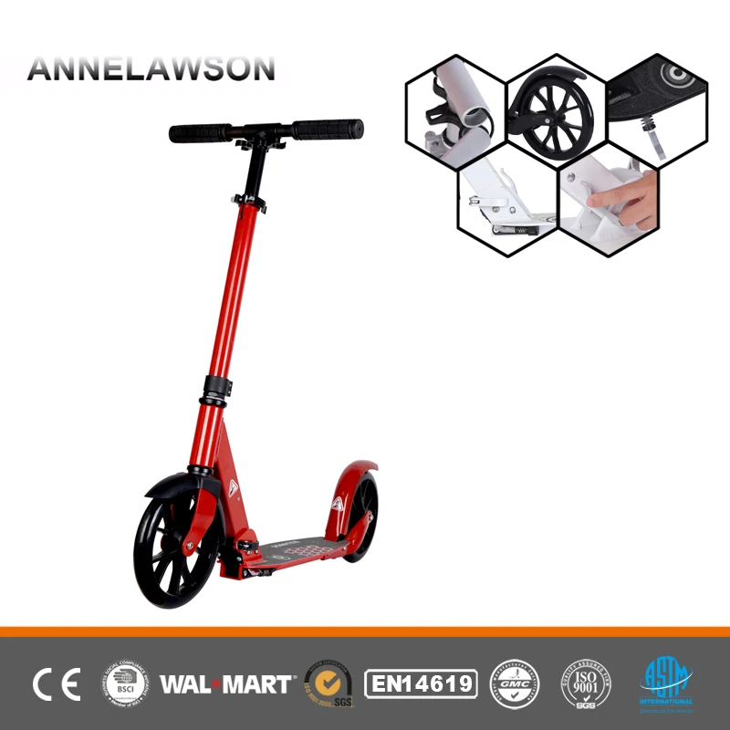 Adult Kick Scooter with Handbrake City Mobility Two Wheel Aluminum Pedal Adult Kick Wide Wheel Drift Scooter