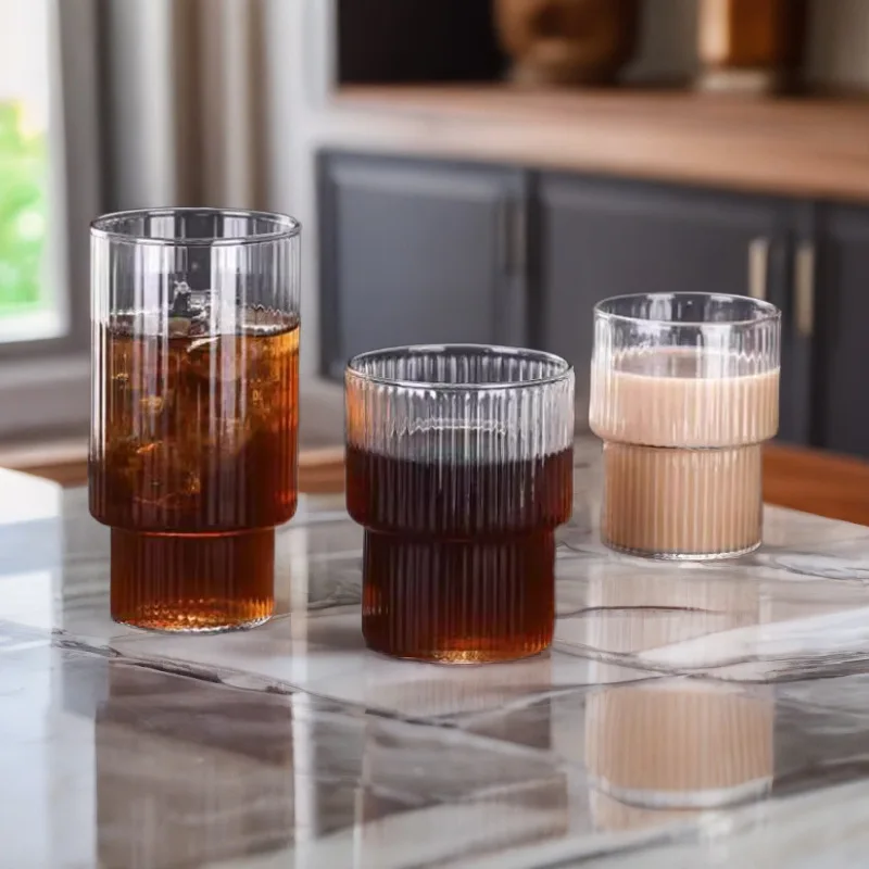 Juice Milk Tea Beverage Glass Cup Transparent Glass Latte Coffee cup Glass Water Cup