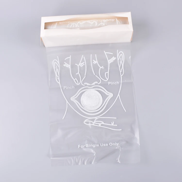 MM-CPR011 Medical Emergency Pocket CPR Mask Roll in Paper Box One Way Valve CPR Face shield,Mouth To Mouth Mask For Breath