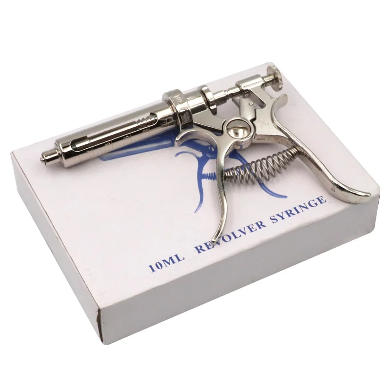 Animals  Veterinary Continuous Injection Automatic  Syringe Revolver Stainless Steel Vaccination Gun For Sale