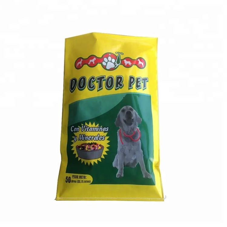 OEM plastic bopp woven laminated fish horse feed empty sack 50kg