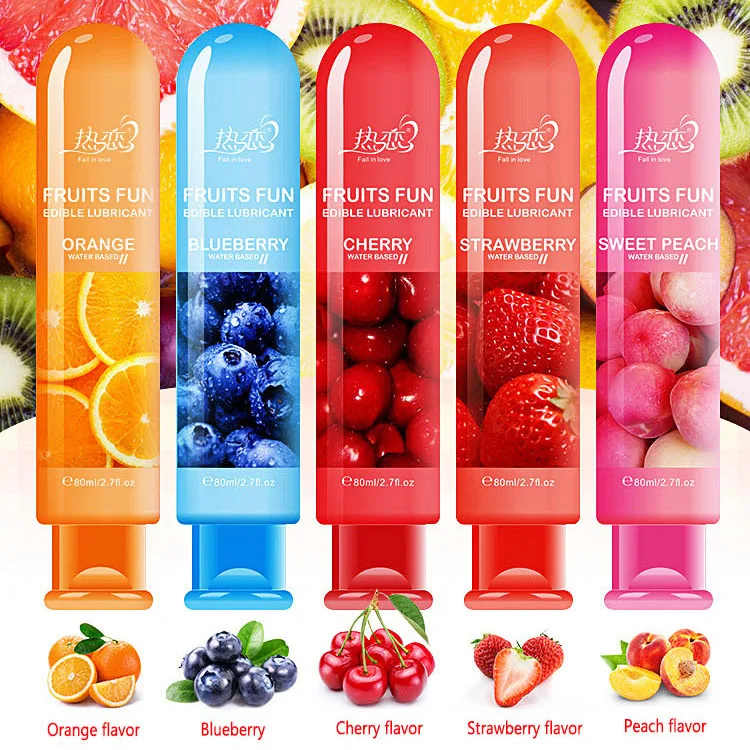 Lexiang 80ML Fruit Flavored Water Based Lubricant Personal Anal Gel Lube Body Massager Lubricant