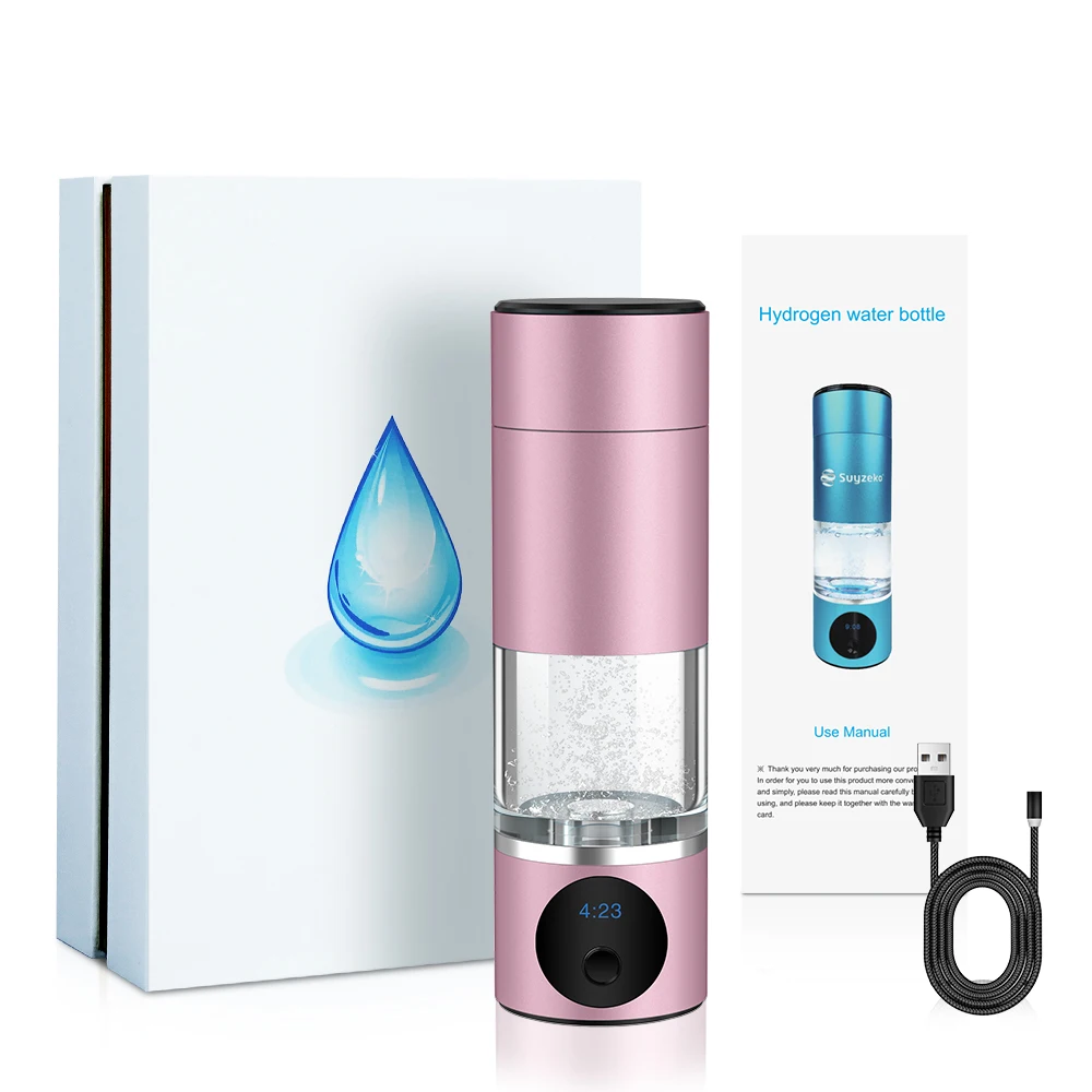Suyzeko Portable 5000ppb Water Ionizer Hydrogen and Oxygen Separation New Technology SPE PEM Hydrogen Rich Water Bottle
