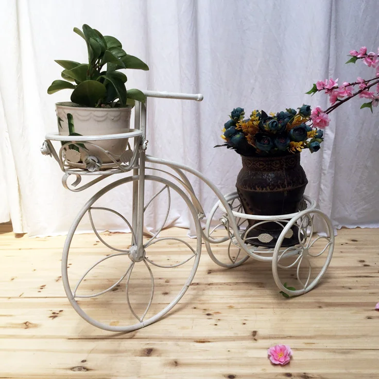 Bicycle Flower Stand Small Size Nordic Style Iron Art Rack Indoor Balcony Green plant stand indoor