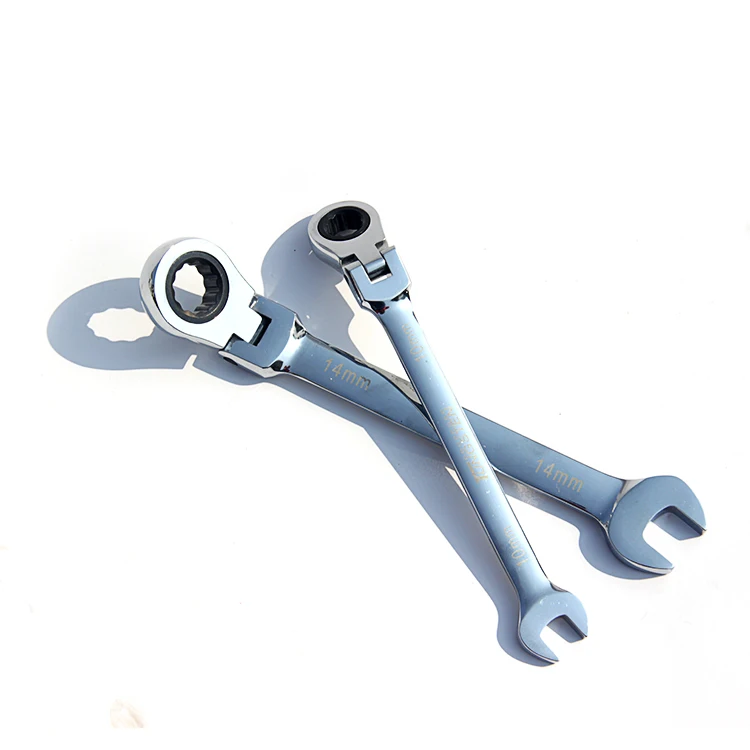 flexible head combination ratchet spanner in double blister card