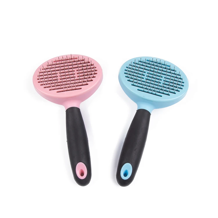 Factory Hot Selling Self-cleaning Pin Grooming Brush For Dog with click button