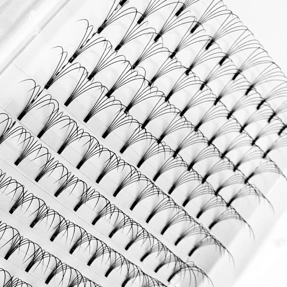 Hot Melt Volume Lashes 10D Individual Lashes Knot Free Heat Bonded Rapid Flare Cluster Eyelashes Extension