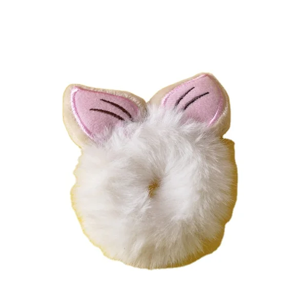 Горячая Распродажа kawaii Плюшевые розовые кошачьи уши белые резинки милые пушистые волосы эластичная лента