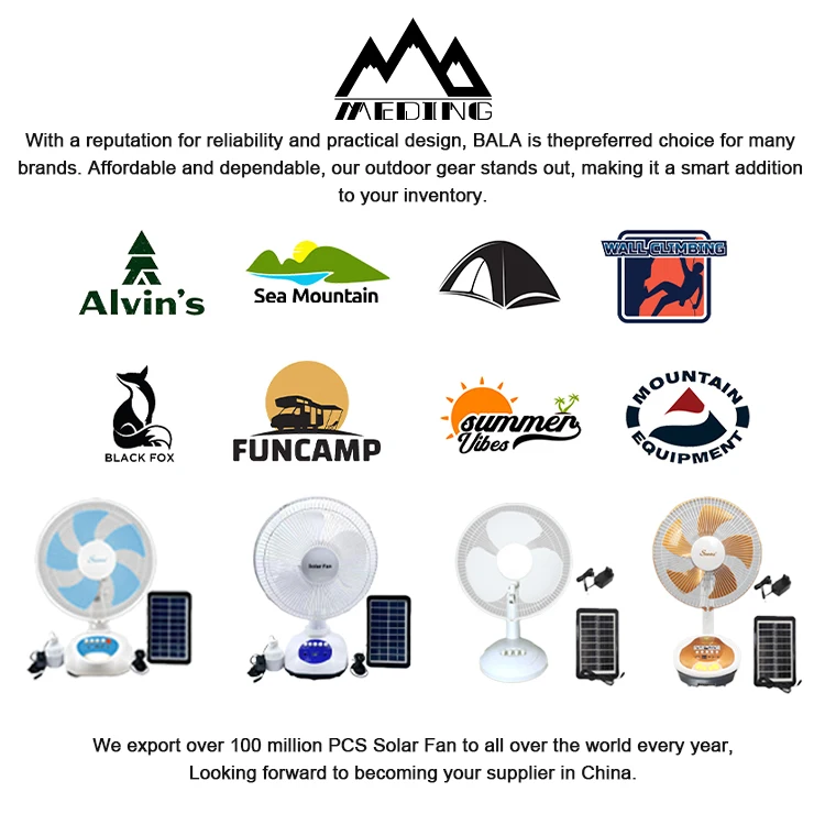 Factory Made 12 Inch Solar Panel Charge Solar Floor Cooling Fan with LED Light Electric Charging Oscillating Table Fan