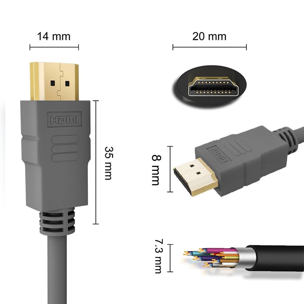 HDMI TO Micro HDMI Slim HDMI Cable 4K60HZ 36AWG HDMI2.0 A TO D Cable