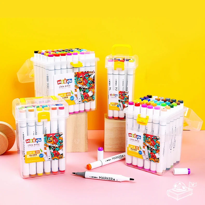 Kids Gifts Art Drawing Washable Watercolor Felt BrushTip Marker Pen Set With Box