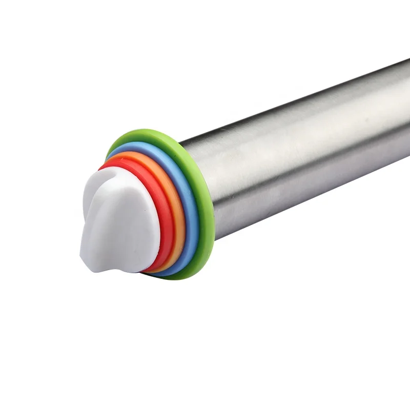 New product Height adjustable stainless steel rolling pin with 4 removable thickness
