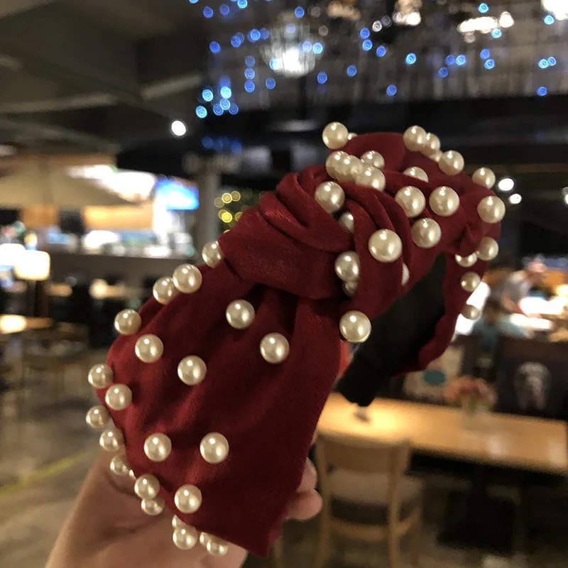 2019 Fashion Baroque Pearl Knot Headband For Women